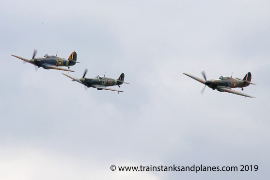 Left to right Sea Hurricane 1b, Spitfire Vc & Hurricane Mk.1